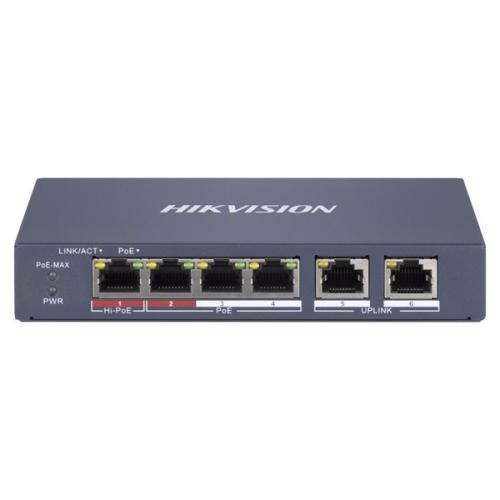 Hikvision DS 3E1106HP EI 4 Port Fast Ethernet Smart POE Switch price in hyderabad, telangana, nellore, vizag, bangalore