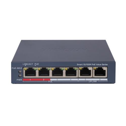 Hikvision DS 3E1106P EI 4 Port Fast Ethernet Smart POE Switch price in hyderabad, telangana, nellore, vizag, bangalore